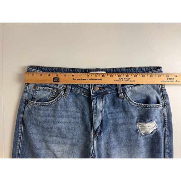 Nature Denim Women's Mid Rise Boyfriend Jeans Distressed Destructed Size 13 / 30 - Picture 6 of 10